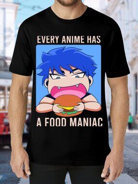 Every Anime Has A Food Maniac Graphic Tee - Black